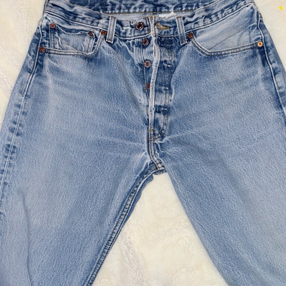 Women's LEVIES Light Blue Straight Jeans l - Picture 3 of 4